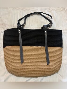 Cotton Rope Woven Shoulder Tote Handbag